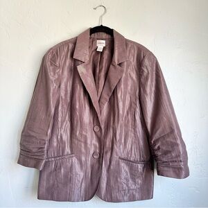 Chico's Women’s Truly Texture Liza Jacket Blazer‎ Cocoa Shimmer 12 Large